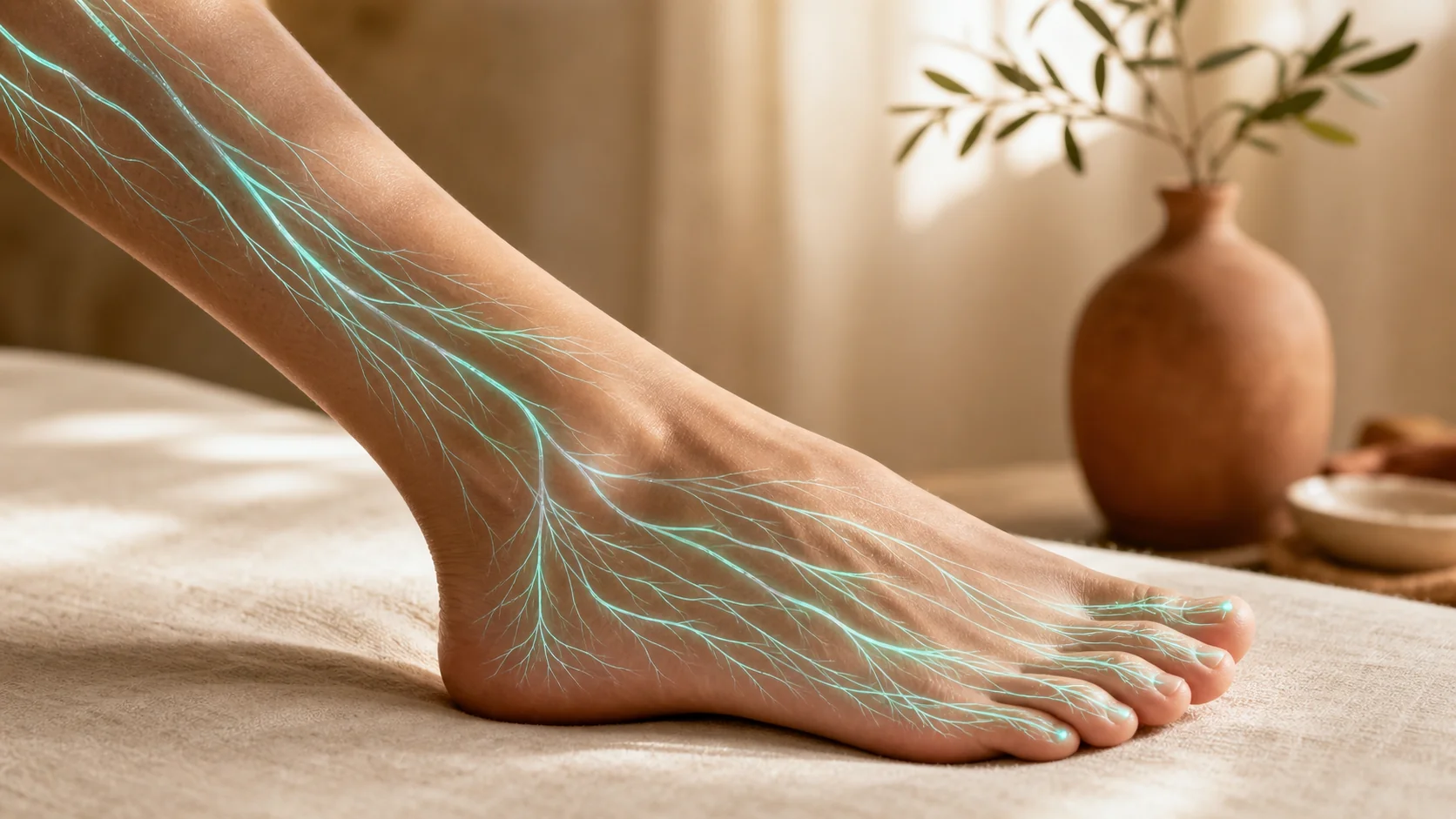 Nerve pathways running down the leg and into the foot, neuropathy treatment at St. Louis Pain Center